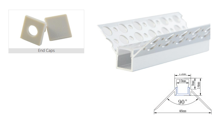 plaster led aluminum profiles